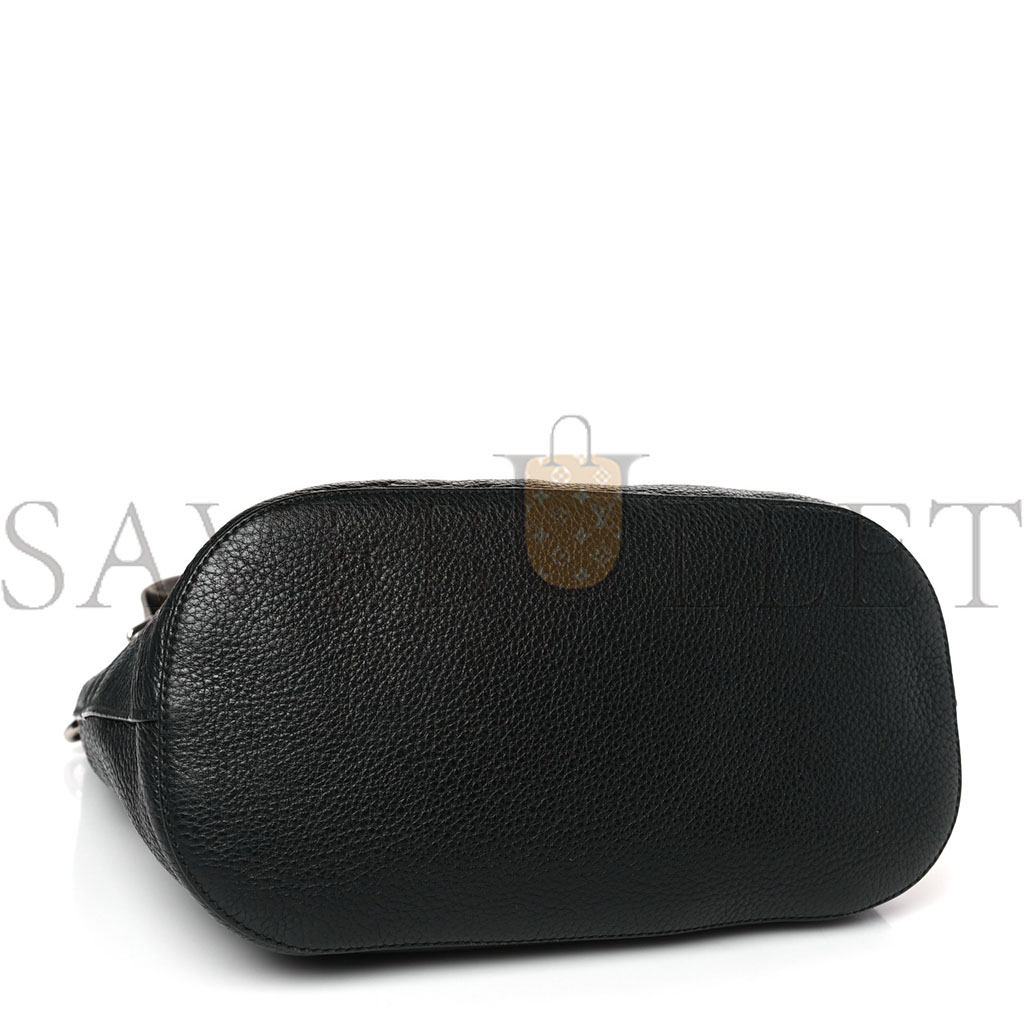 PRADA VITELLO PHENIX LOGO HOBO BLACK (30*27*13cm)