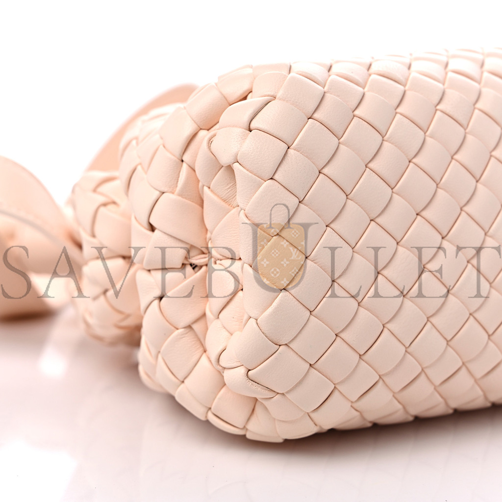 BOTTEGA VENETA NAPPA INTRECCIATO MINI TOP HANDLE SHOULDER BAG FLAMINGO  (22*17*8cm)