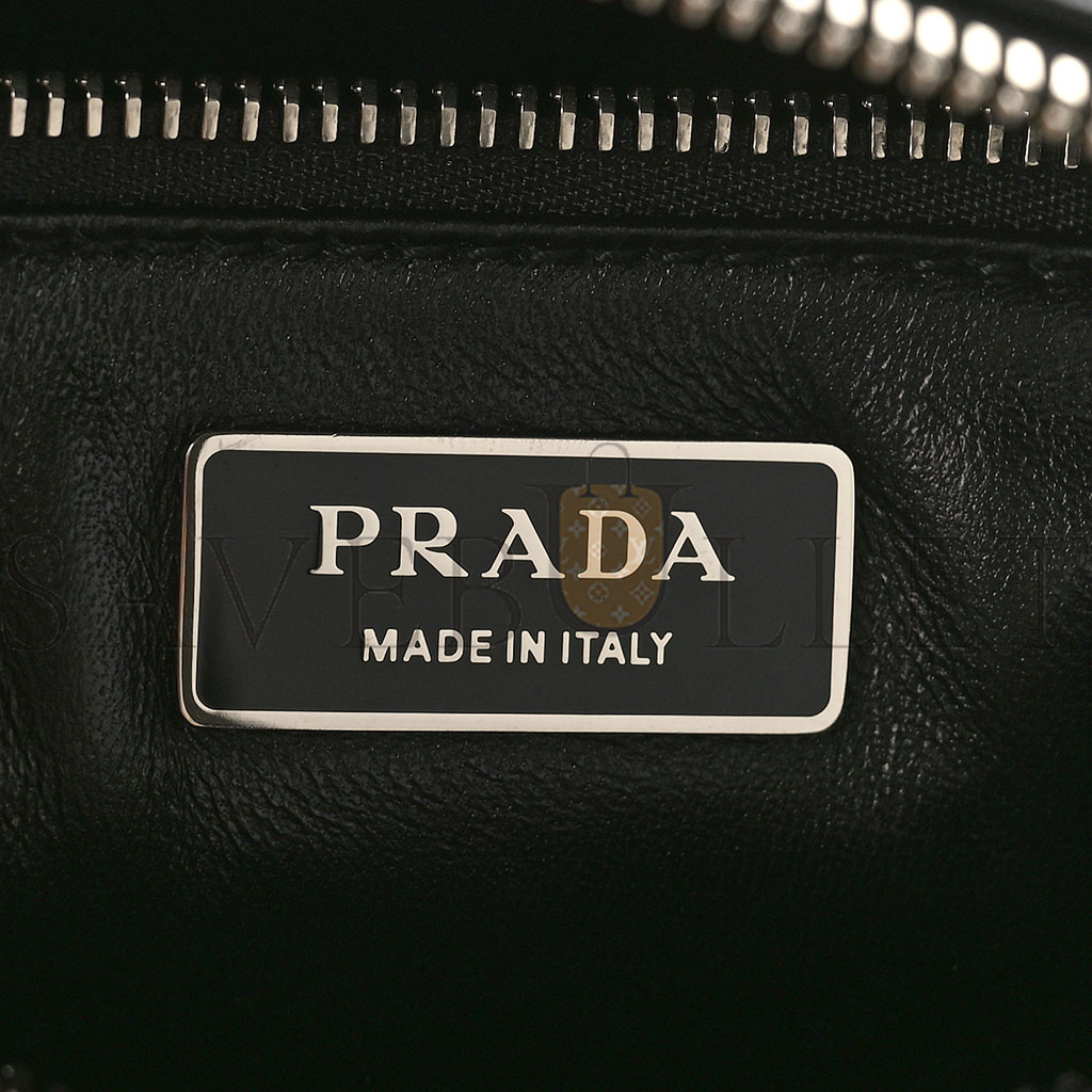 PRADA NAPPA ANTIQUE MEDIUM TOP HANDLE BAG BLACK (24*18*11cm)