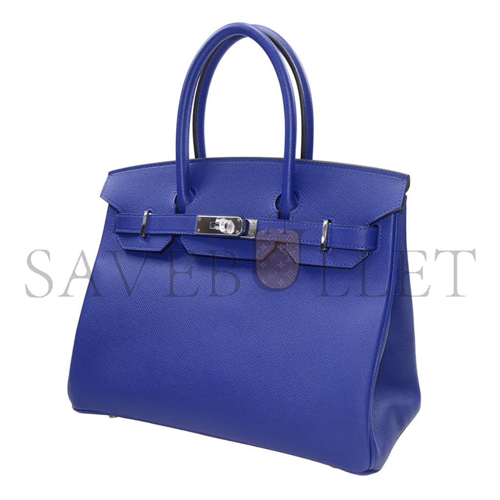 HERMES MASTER BIRKIN 35 TOGO LEATHER ELECTRIC BLUE SILVER BUCKLE BAG H028369CK7T (35*28*18cm)