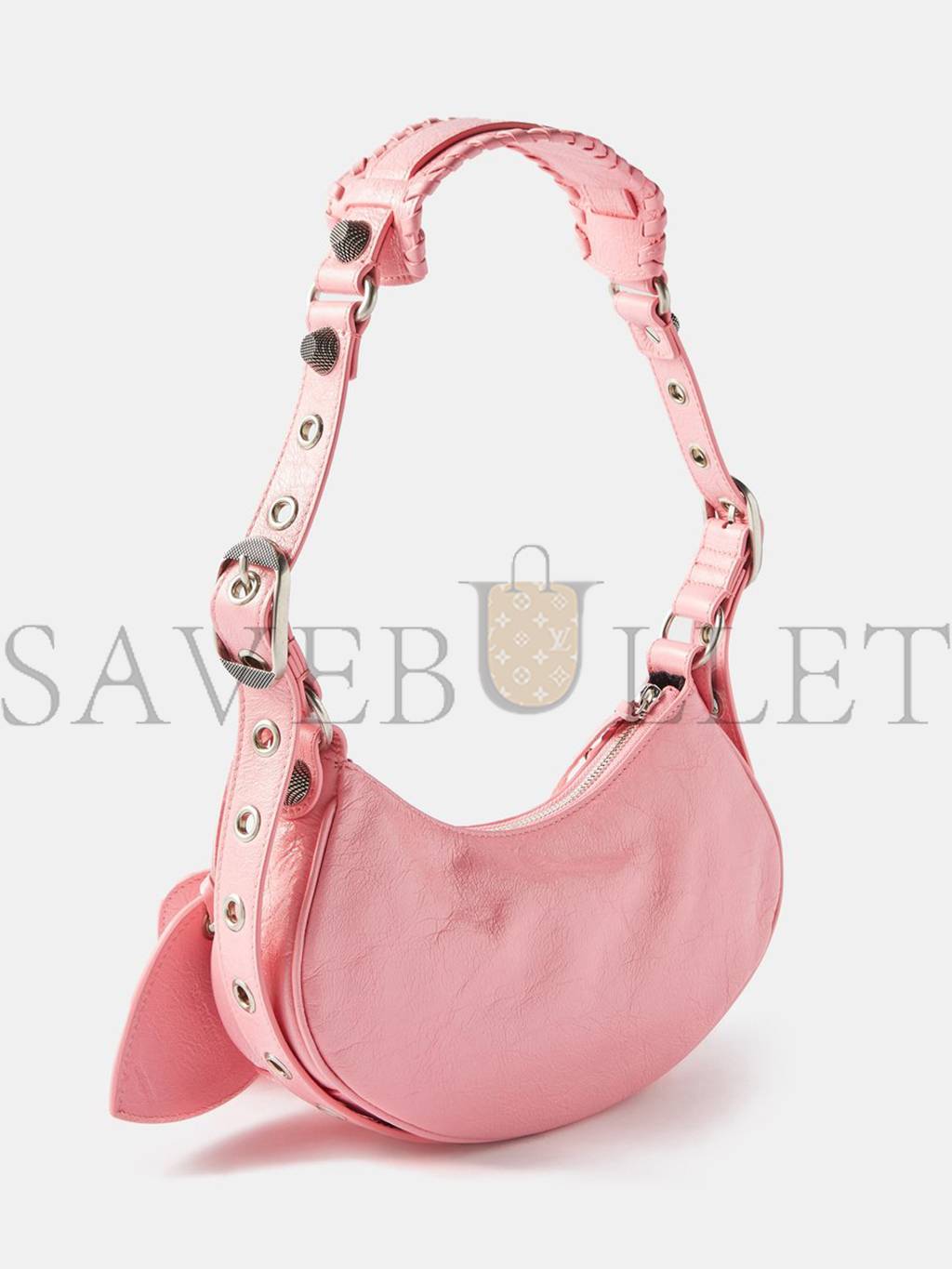 BALENCIAGA PINK LE CAGOLE XS CRINKLED-LEATHER SHOULDER BAG MATCHESFASHION US (25.6*11.4*7.3cm)