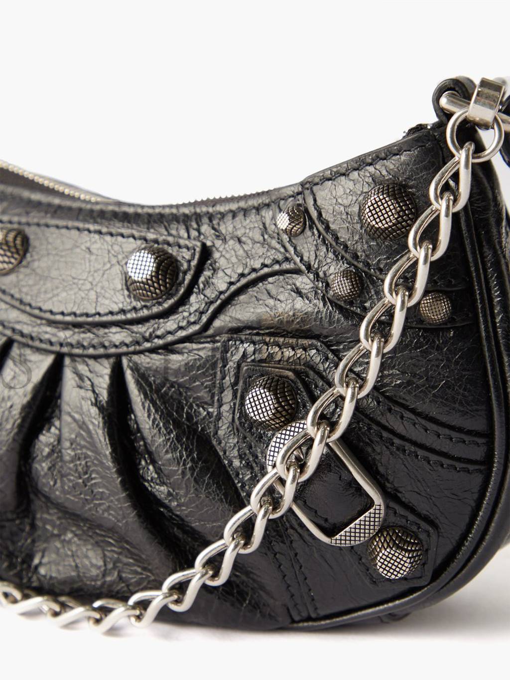 BALENCIAGA BLACK CAGOLE MINI LEATHER SHOULDER BAG MATCHESFASHION US (20*10*3.8cm)