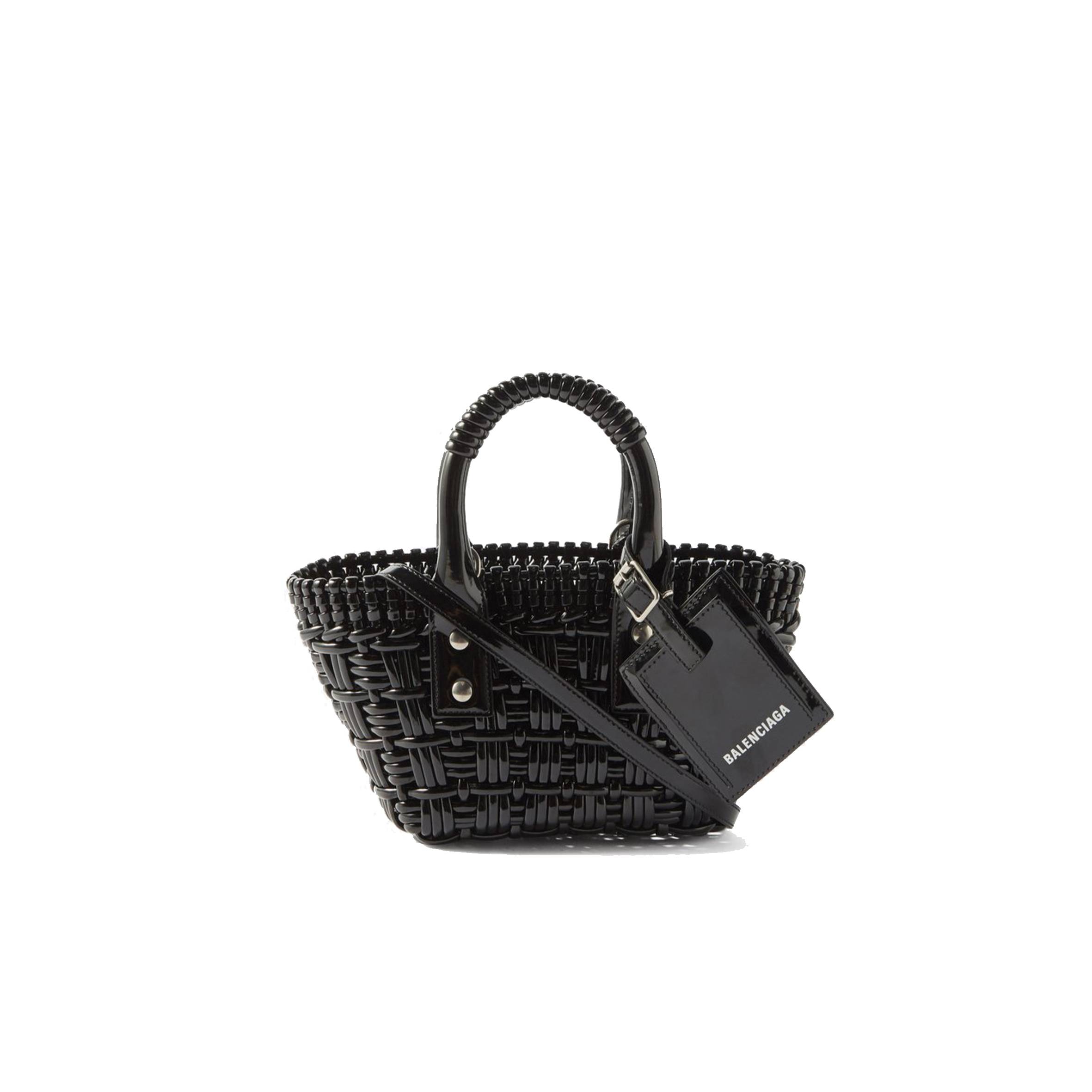 BALENCIAGA BLACK BISTRO XXS WOVEN FAUX-LEATHER BASKET BAG  MATCHESFASHION US (16*14.5*7.5cm)