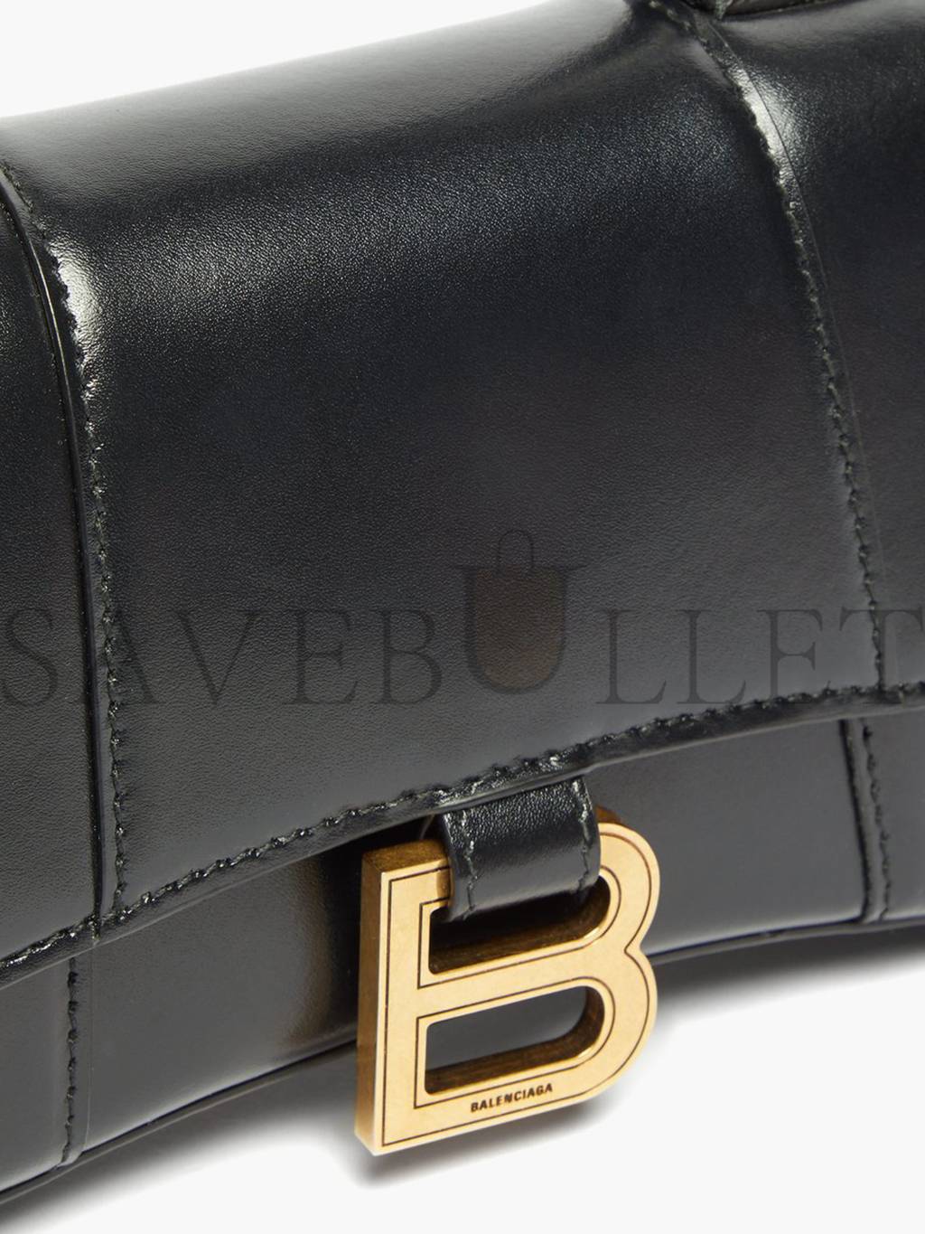 BALENCIAGA BLACK HOURGLASS XS LEATHER BAG  MATCHESFASHION US (19*12*6.6cm)