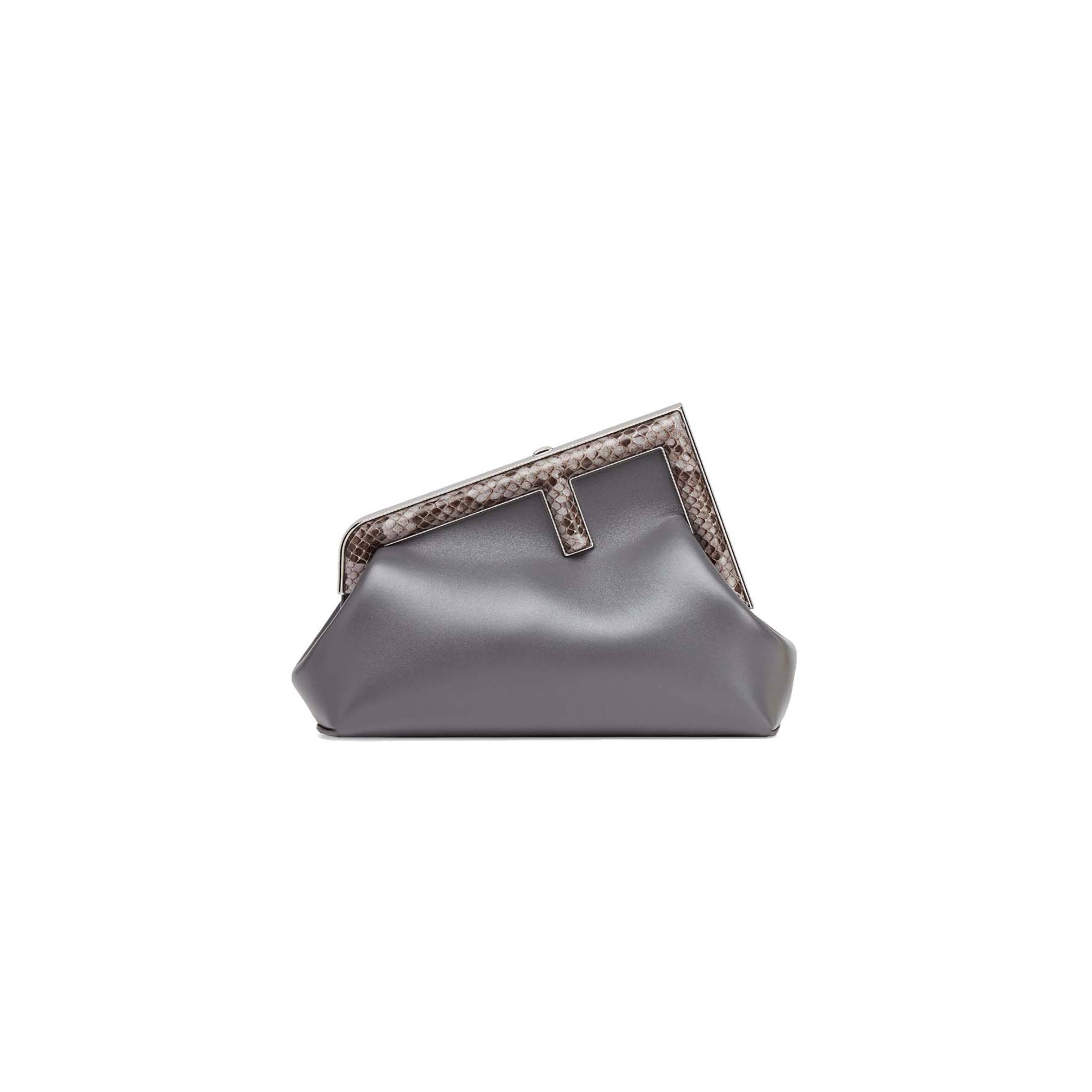 FENDI FIRST SMALL - PYTHON AND DARK GRAY LEATHER BAG 8BP129AGWRF1I00 (26*18*9.5cm)