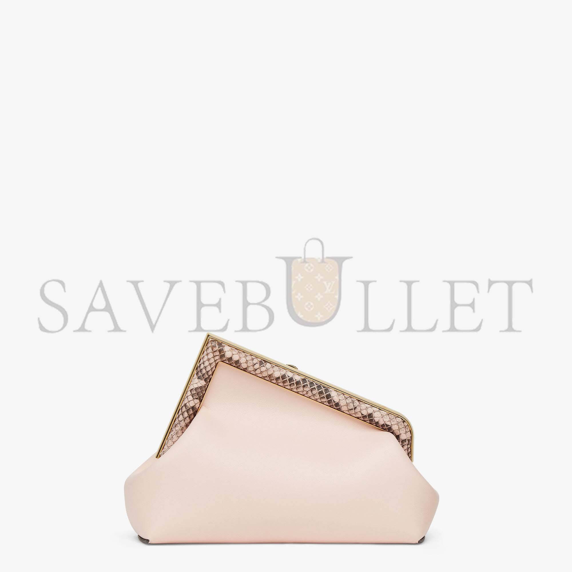 FENDI FIRST SMALL - PINK LEATHER AND PYTHON LEATHER BAG 8BP129AKKUF1HOQ (26*18*9.5cm)