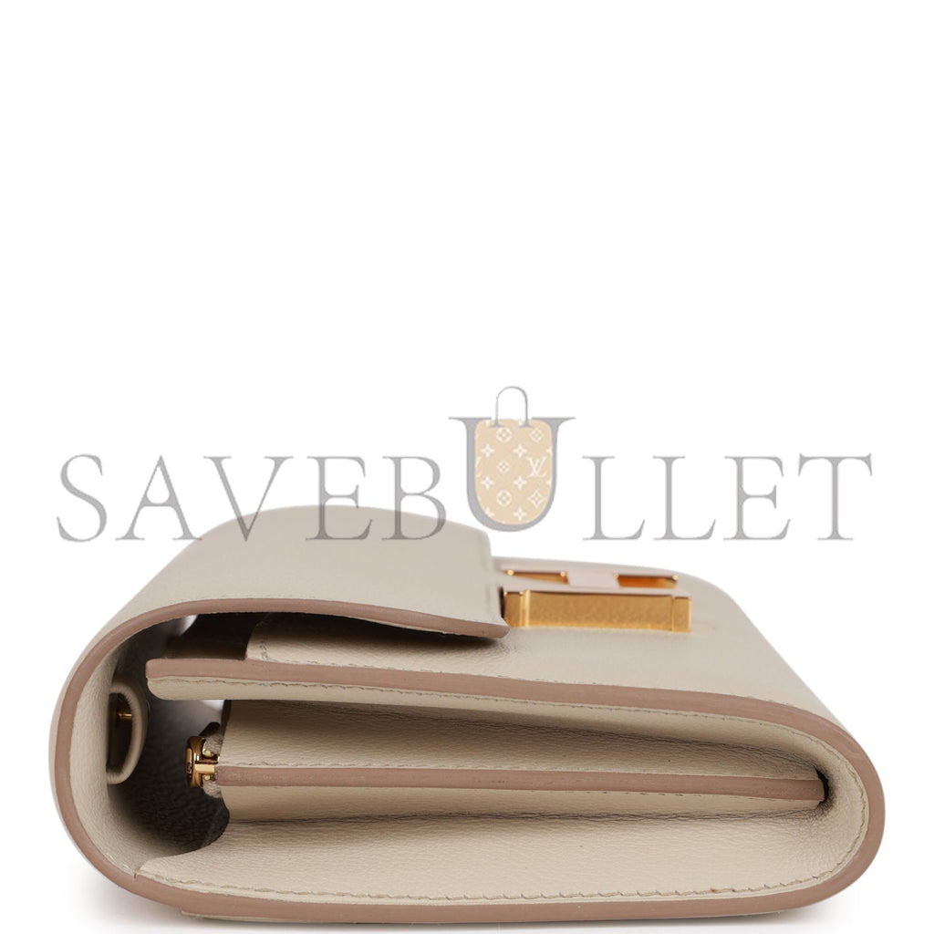 HERMES CONSTANCE WALLET TO GO BETON EVERCOLOR GOLD HARDWARE (22*11cm)