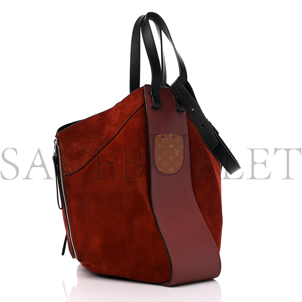 LOEWE CALFSKIN SUEDE HAMMOCK SHOULDER BAG RED (27*24*13cm)