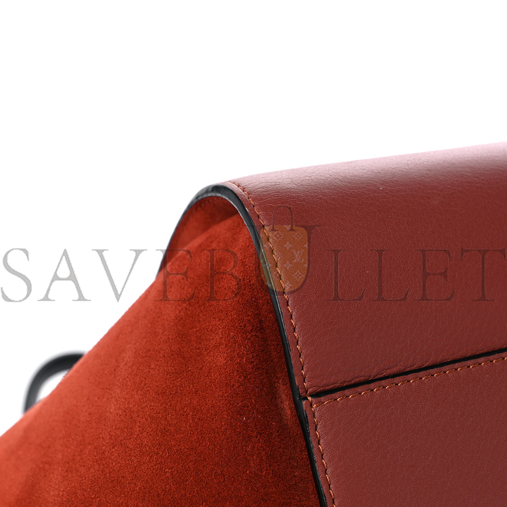 LOEWE CALFSKIN SUEDE HAMMOCK SHOULDER BAG RED (27*24*13cm)