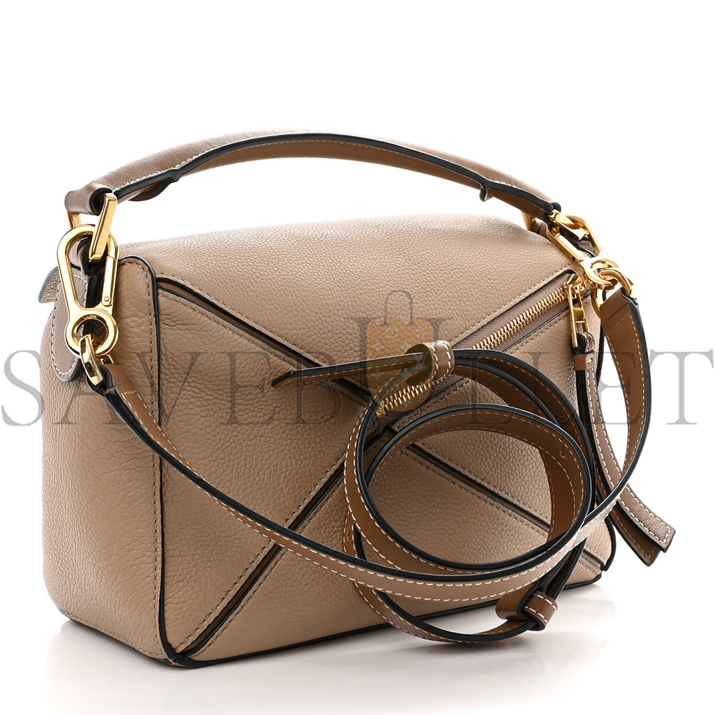 LOEWE GRAINED CALFSKIN SMALL PUZZLE BAG SAND MINK (24*16.5*10.5cm)