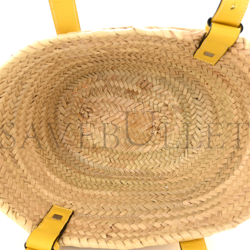 LOEWE RAFFIA SMALL BASKET TOTE BAG NATURAL YELLOW (21*18*13cm)