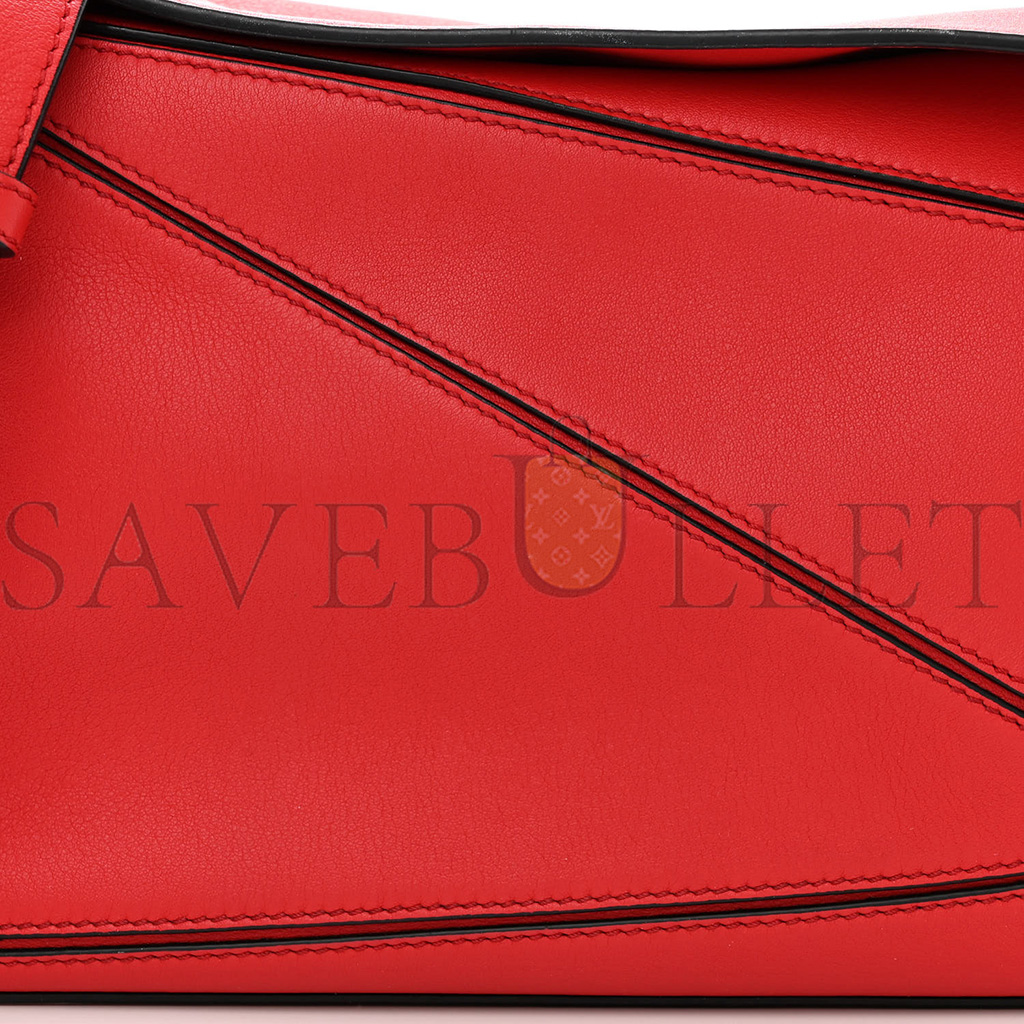 LOEWE CALFSKIN SMALL PUZZLE BAG SCARLET (24*16.5*10.5cm)