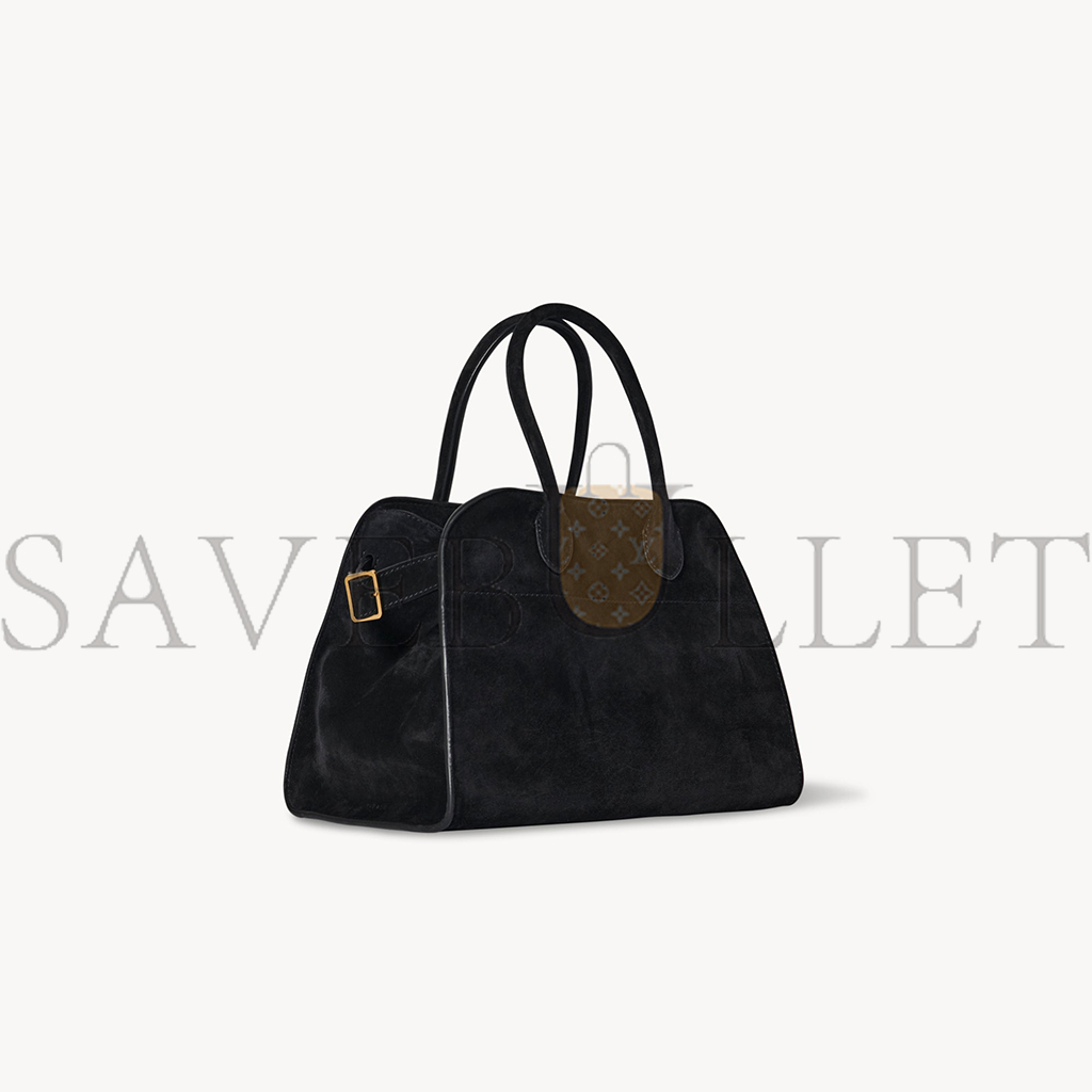 THE ROW SOFT MARGAUX 10 BAG IN SUEDE BLACK W1190L25BLSG (25*18*19cm)