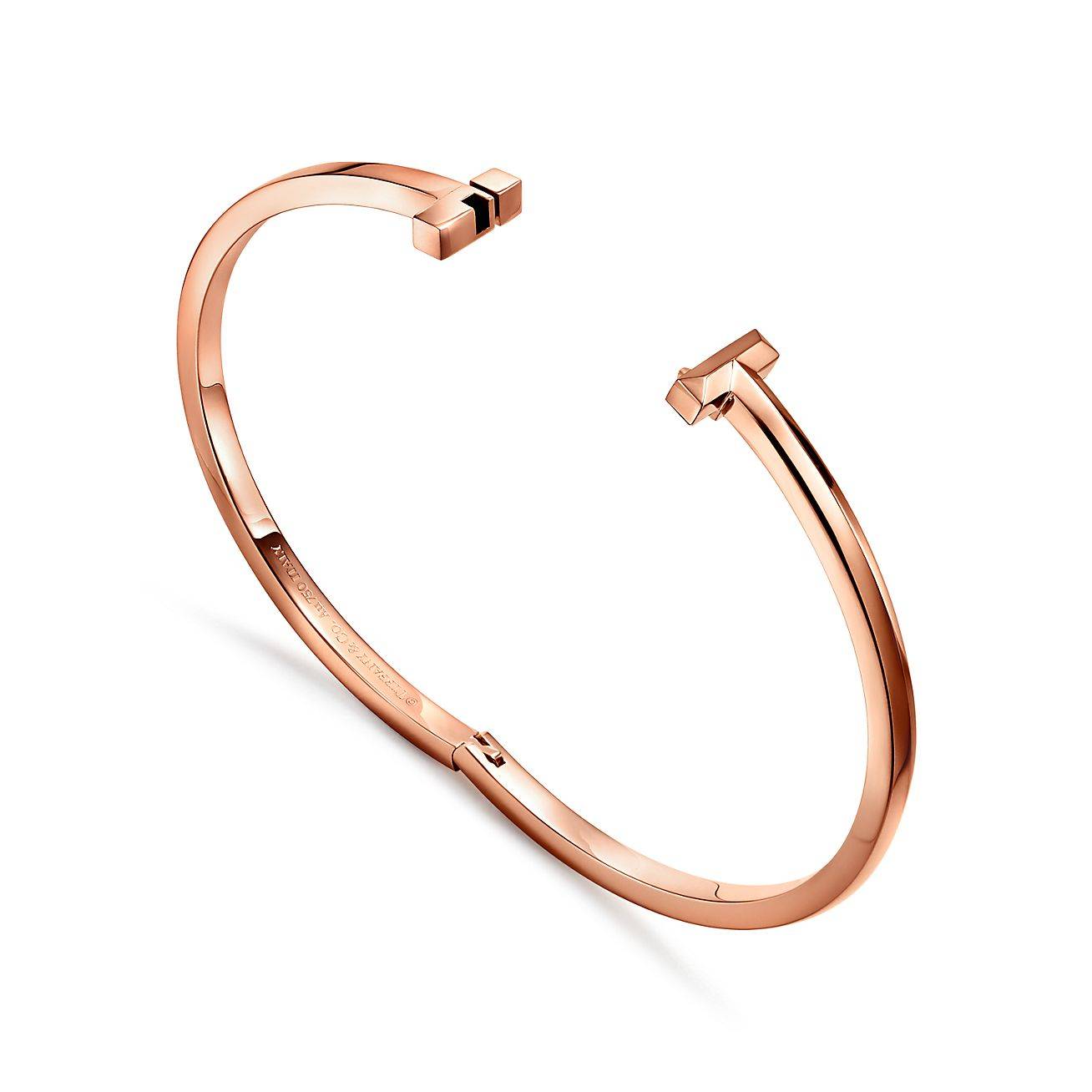 TIFFANY T T1 HINGED BANGLE IN ROSE GOLD, NARROW