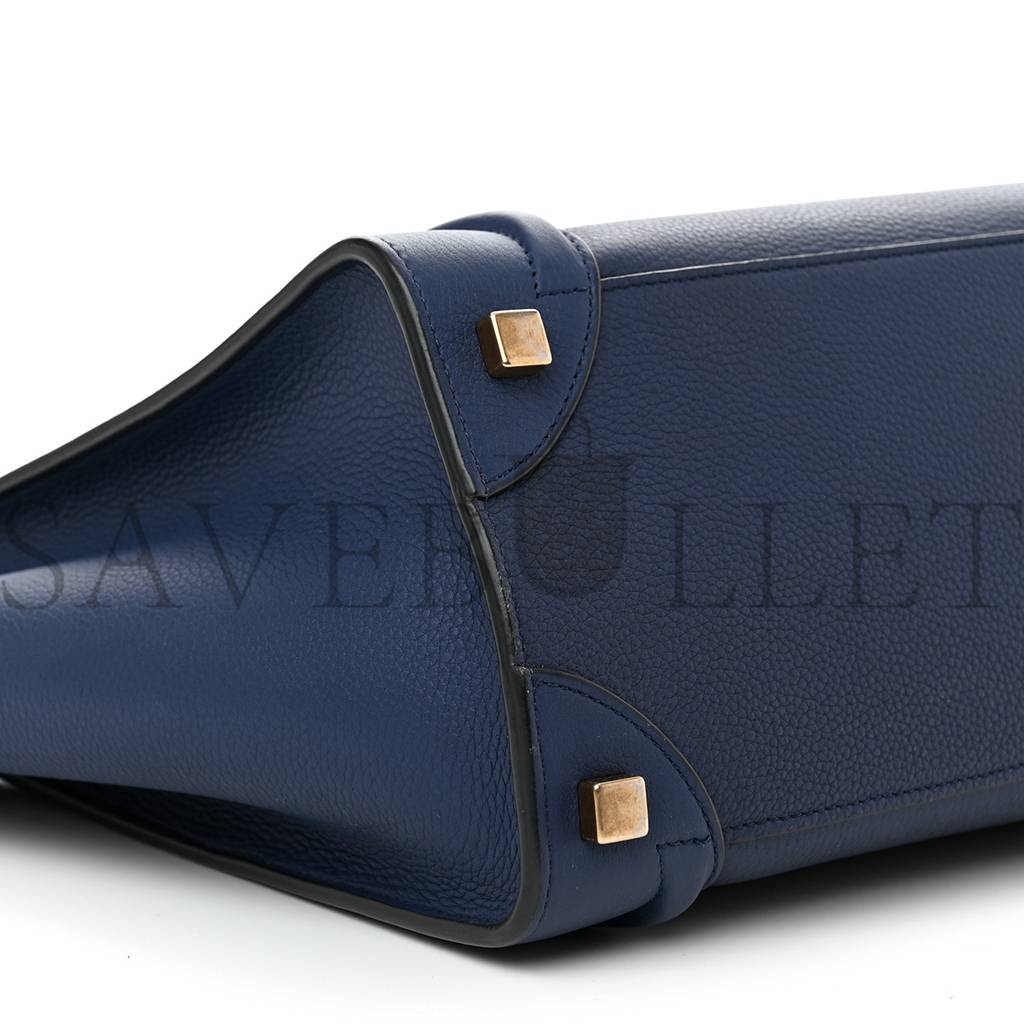 CELINE DRUMMED CALFSKIN MICRO LUGGAGE MARINE (26*25*13cm)