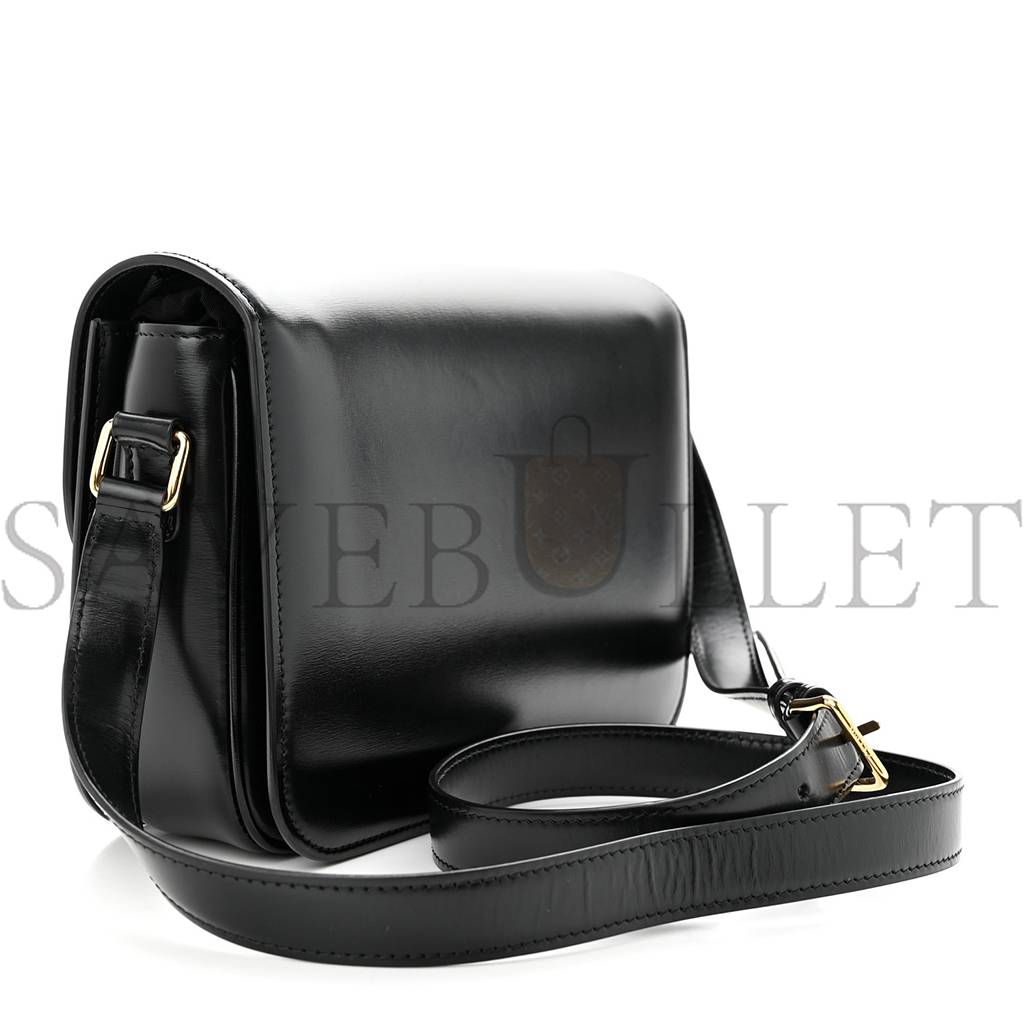 CELINE SHINY CALFSKIN MEDIUM TRIOMPHE BLACK (23*15*5cm)