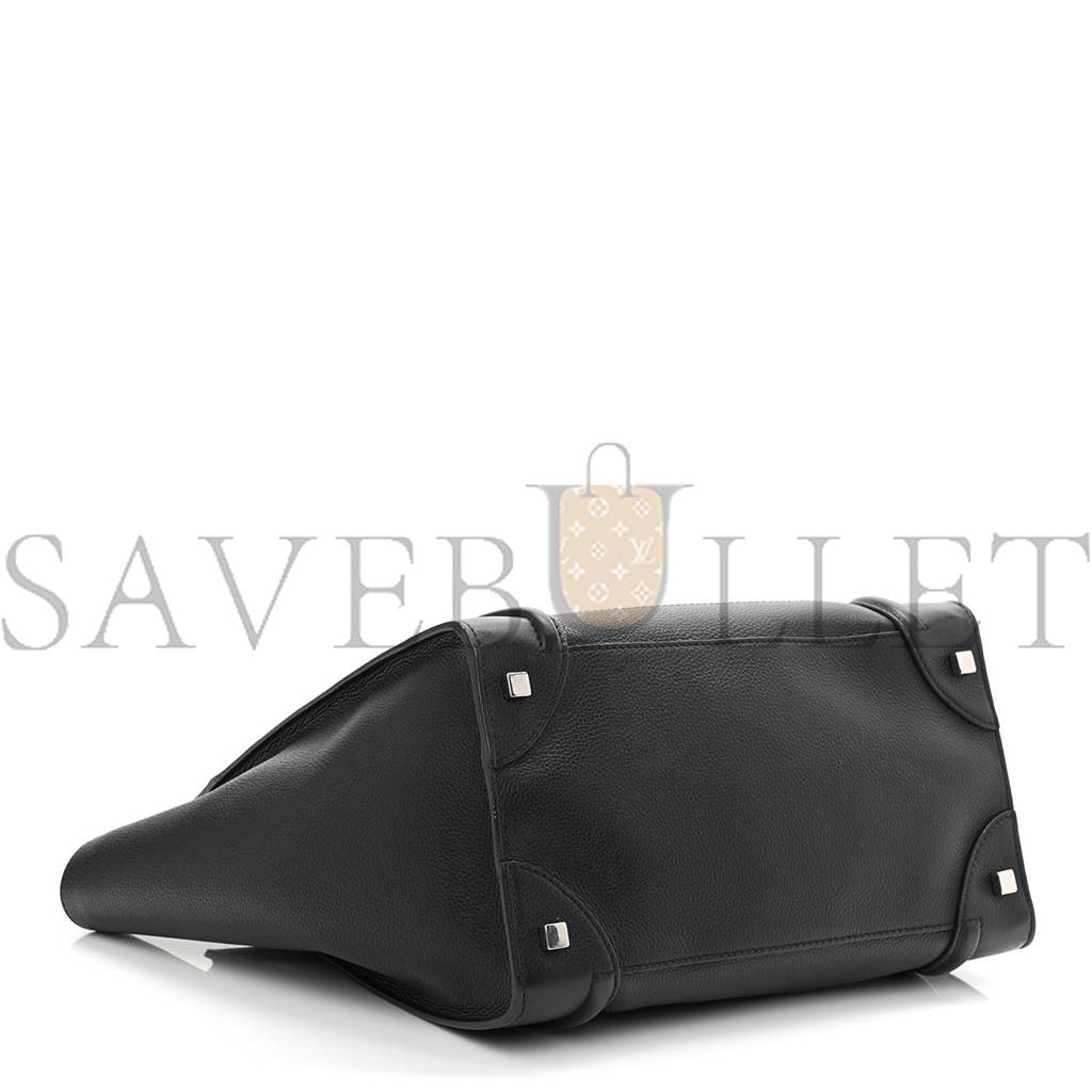 CELINE DRUMMED CALFSKIN MICRO LUGGAGE BLACK (26*26*14cm)