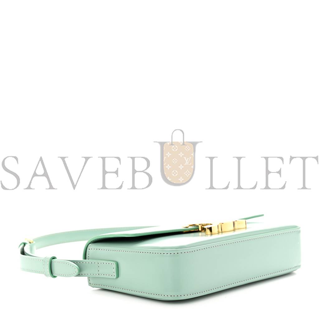 CELINE SHINY CALFSKIN TRIOMPHE SHOULDER BAG CELADON (20*12*4cm)