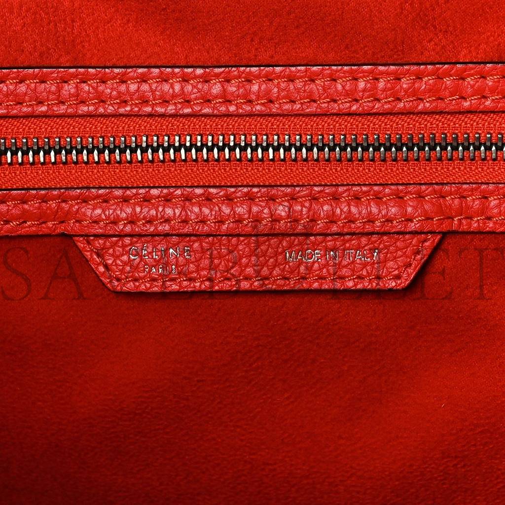 CELINE DRUMMED CALFSKIN MINI LUGGAGE VERMILLION (32*30*18cm)