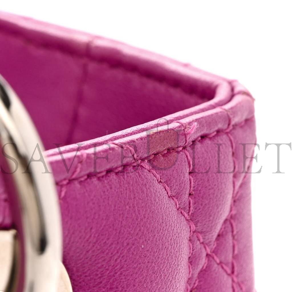 DIOR LAMBSKIN CANNAGE MEDIUM LADY DIOR PINK (23*20*12.1cm)