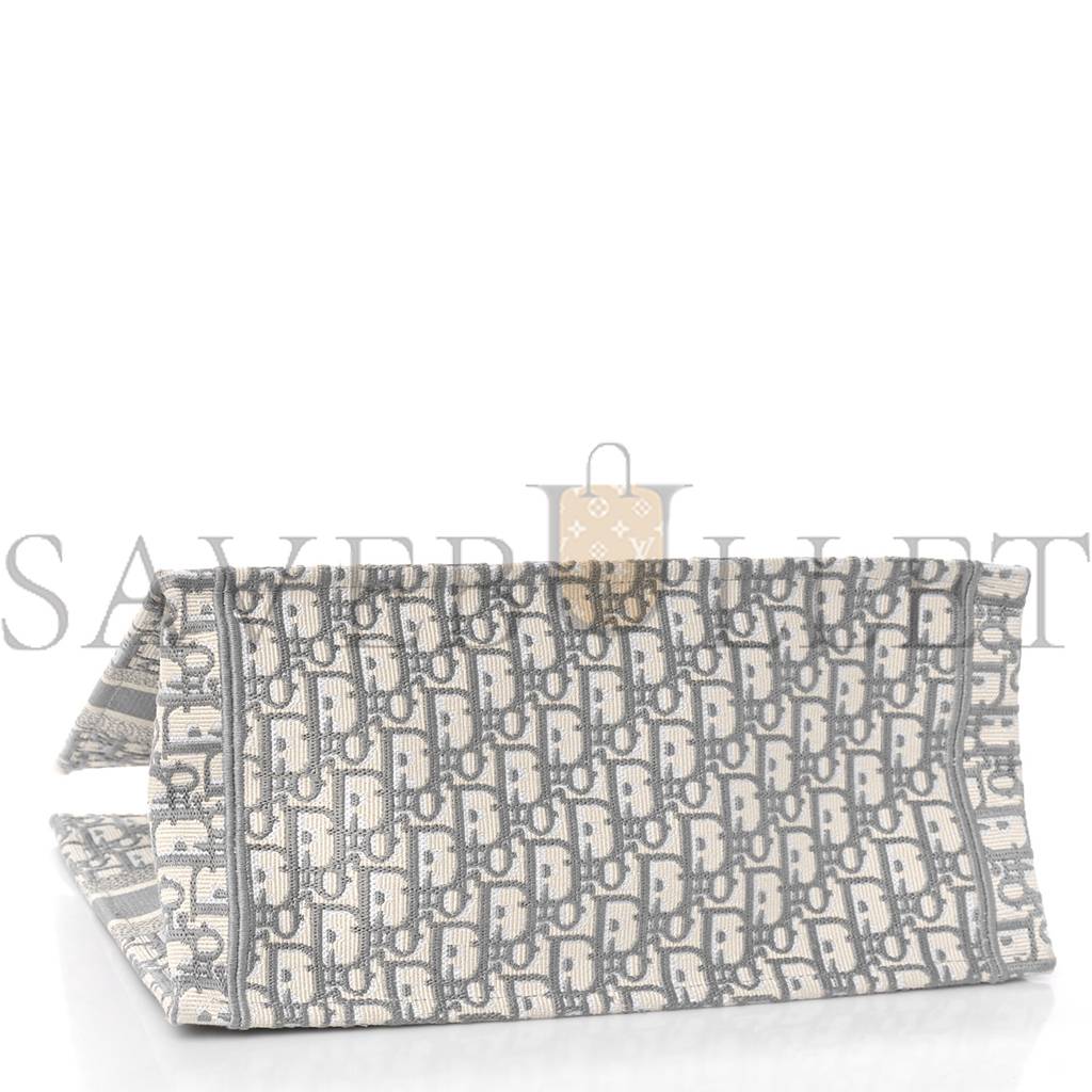 DIOR OBLIQUE MEDIUM BOOK TOTE GREY (36*27*14cm)