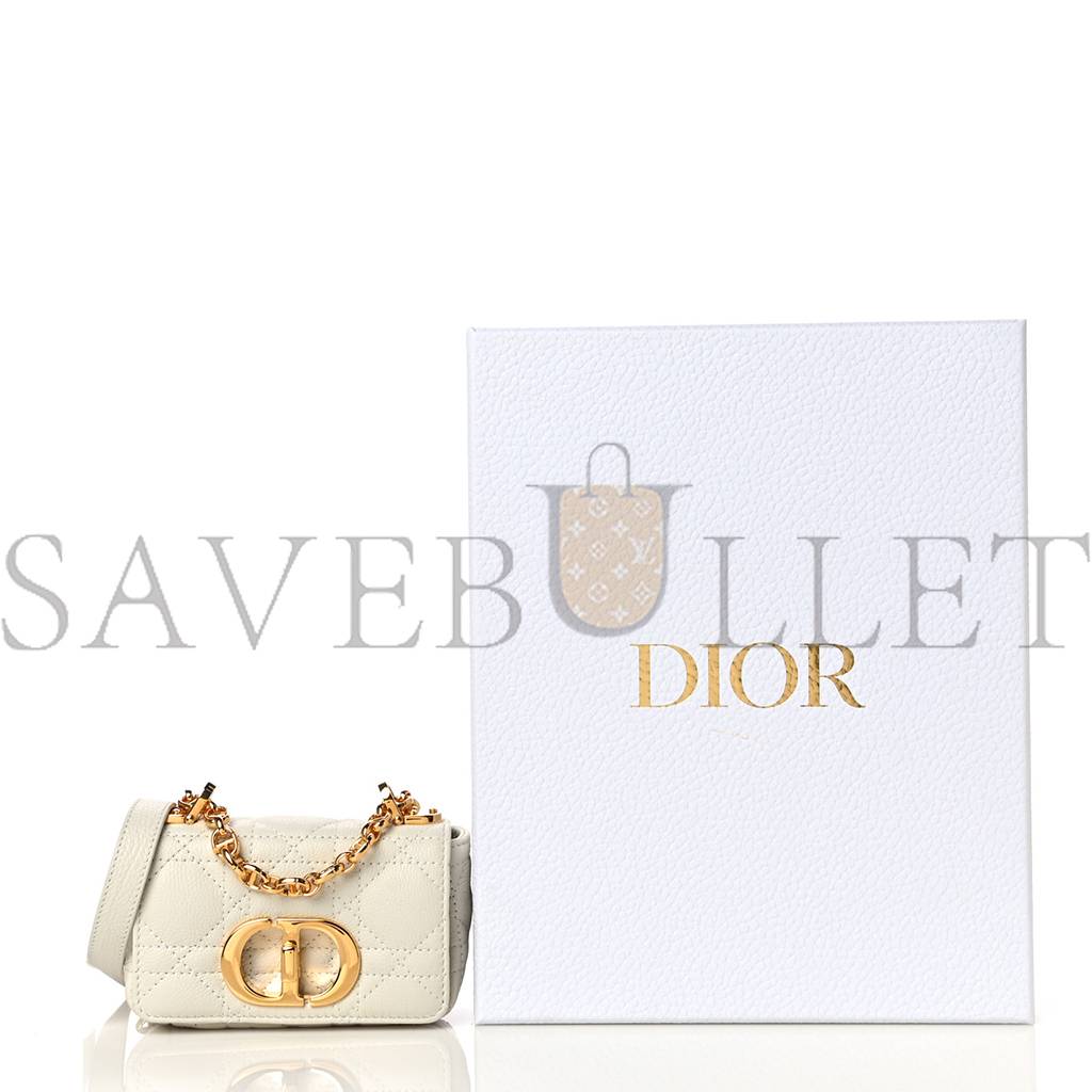 DIOR SUPPLE CALFSKIN CANNAGE MICRO CARO BAG LATTE (13*8*5.7cm)