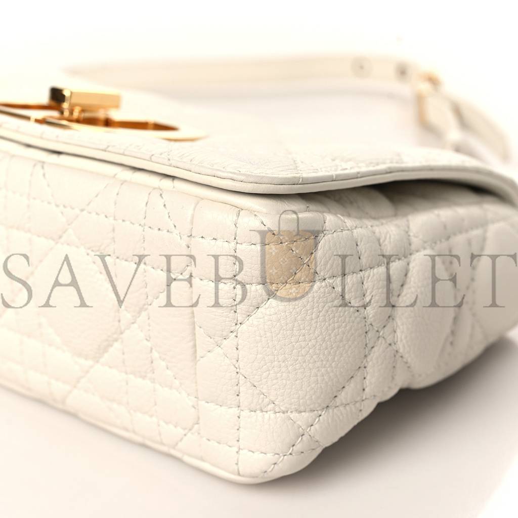 DIOR CALFSKIN CANNAGE SMALL CARO BAG IVORY (20*11*7.6cm)