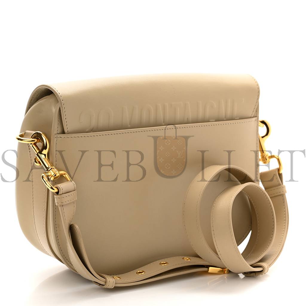 DIOR BOX CALFSKIN MEDIUM BOBBY FLAP BEIGE (22*17*6.4cm)