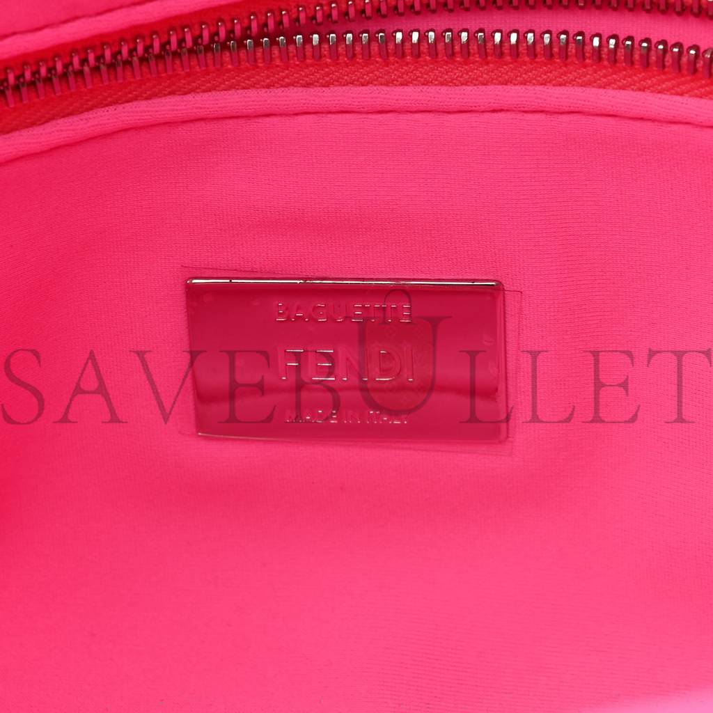 FENDI LYCRA FF 1974 EMBOSSED BAGUETTE ROSA FLUO (27*17*5cm)